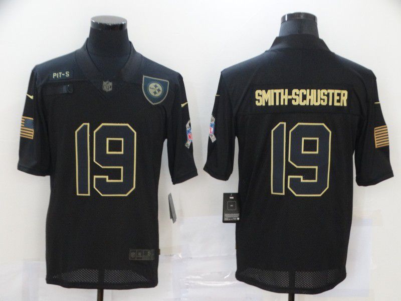 Men Pittsburgh Steelers #19 Smith-schuster Black gold lettering 2020 Nike NFL Jersey->arizona cardinals->NFL Jersey